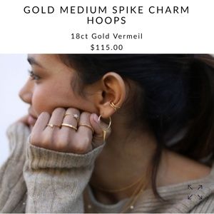 MISSOMA / Gold Medium Spike Charm Hoops